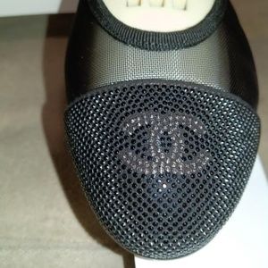 CHANEL MESH CALFSKIN FLATS